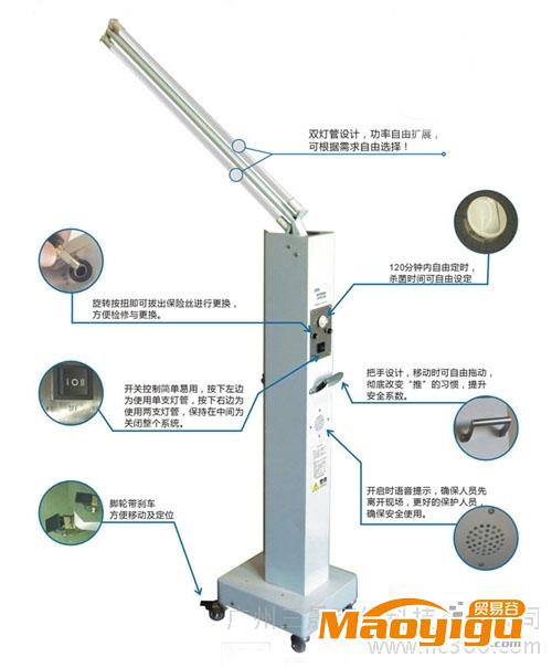 供應(yīng)三晟XC-2B移動式紫外線殺菌燈、紫外線消毒車